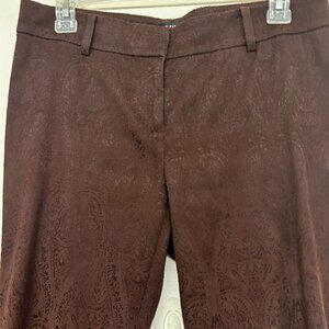 ANN TAYLOR Petite 4P Dress Pant Paisley Textured CottonTapered Stretch Indian Re
